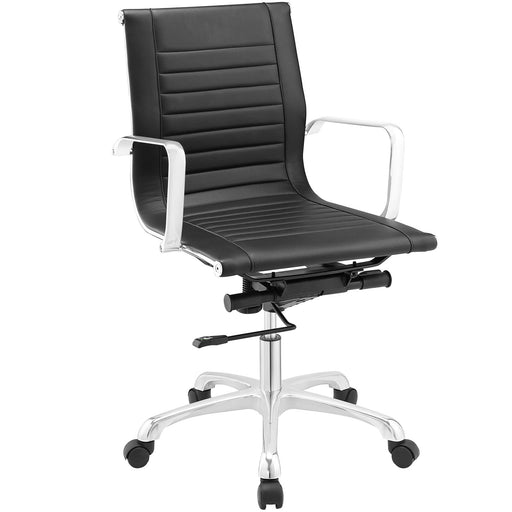 Runway Mid Back Upholstered Vinyl Office Chair 1527-BLK