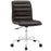 Ripple Armless Mid Back Vinyl Office Chair 1532-BRN