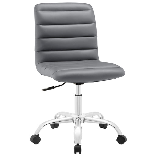 Ripple Armless Mid Back Vinyl Office Chair 1532-GRY