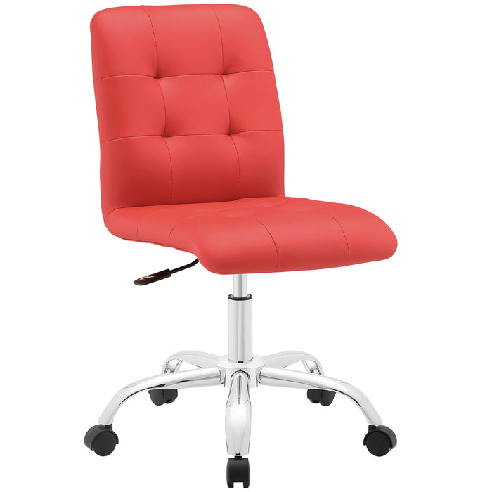 Prim Armless Mid Back Office Chair 1533-RED