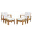 Marina 4 Piece Outdoor Patio Teak Set 1537-NAT-WHI-SET