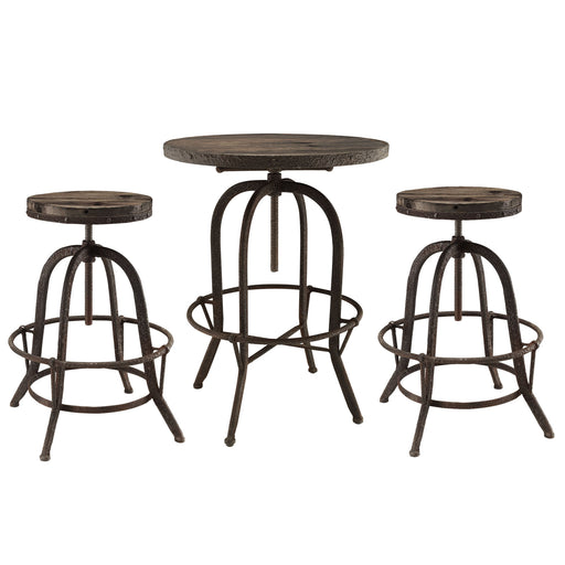 Gather 3 Piece Dining Set 1602-BRN-SET