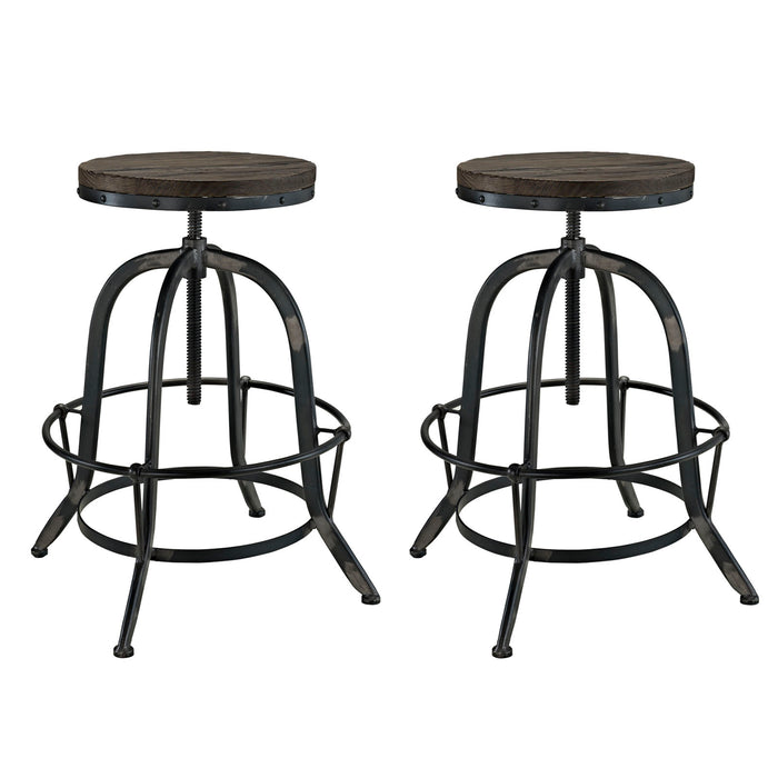 Collect Bar Stool Set of 2 1603-BLK-SET