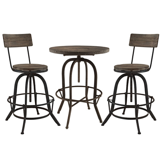 Gather 3 Piece Dining Set 1604-BRN-SET