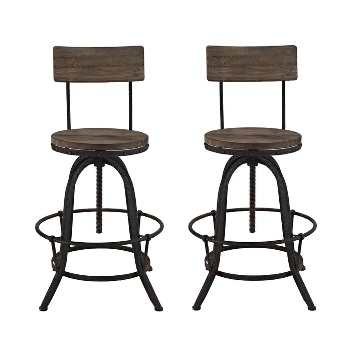 Procure Bar Stool Set of 2 1605-BRN-SET