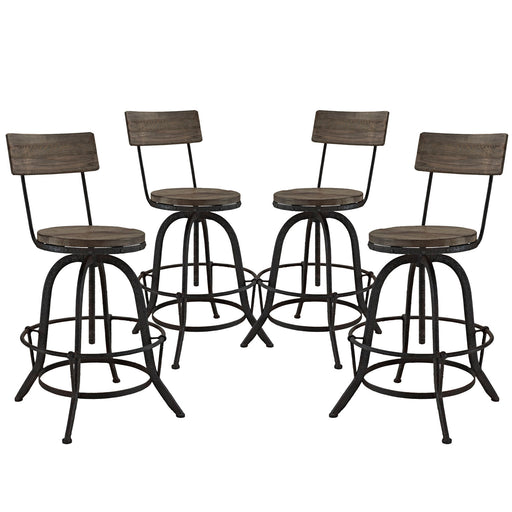 Procure Bar Stool Set of 4 1609-BRN-SET