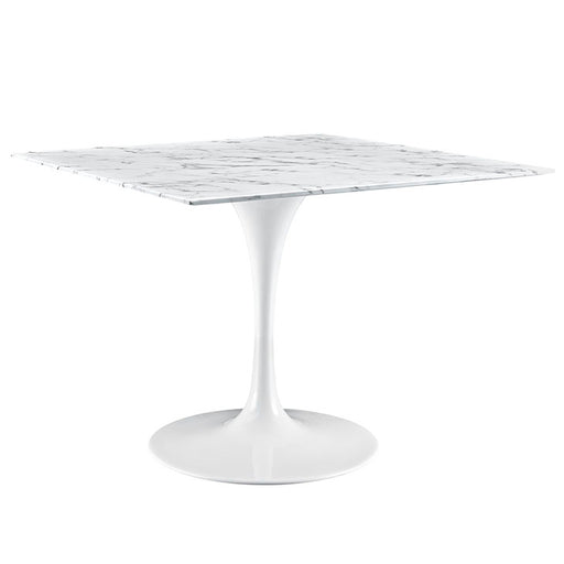 Lippa 40" Square Artificial Marble Dining Table 1637-WHI