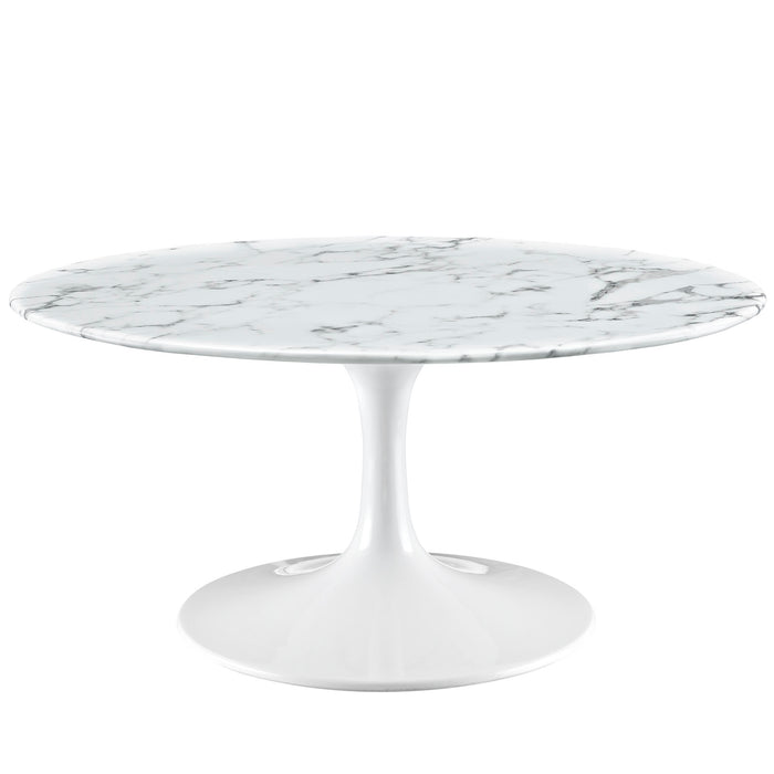 Lippa 36" Artificial Marble Coffee Table 1650-WHI