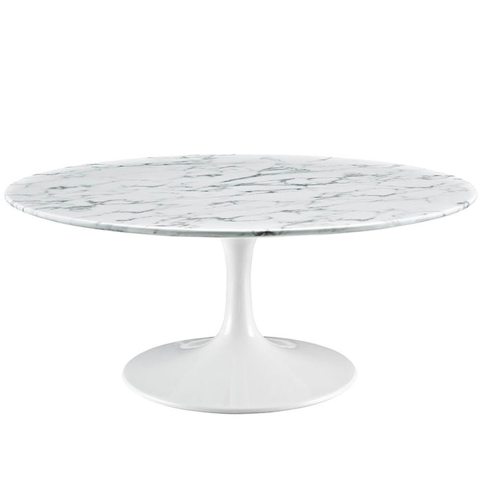 Lippa 40" Artificial Marble Coffee Table 1651-WHI