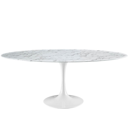 Lippa 78" Oval Artificial Marble Dining Table 1659-WHI