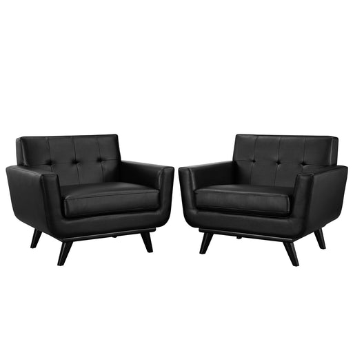 Engage Leather Sofa Set 1665-BLK-SET