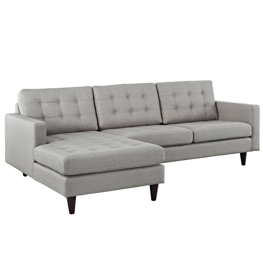 Empress Left-Facing Upholstered Sectional Sofa 1666-LGR