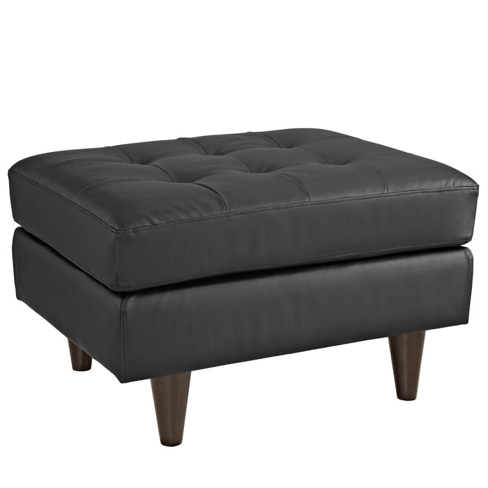 Empress Bonded Leather Ottoman 1668-BLK