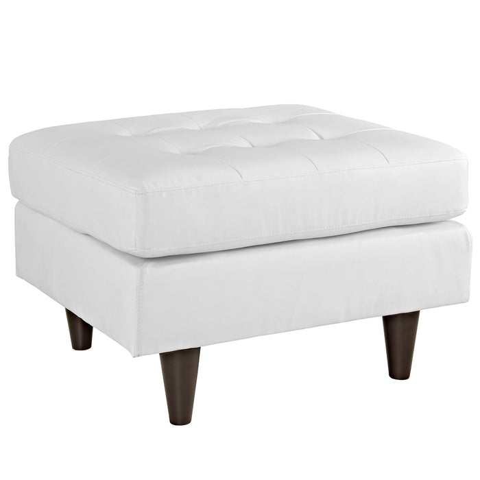 Empress Bonded Leather Ottoman 1668-WHI