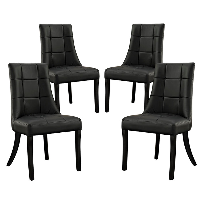 Noblesse Vinyl Dining Chair Set of 4 1678-BLK