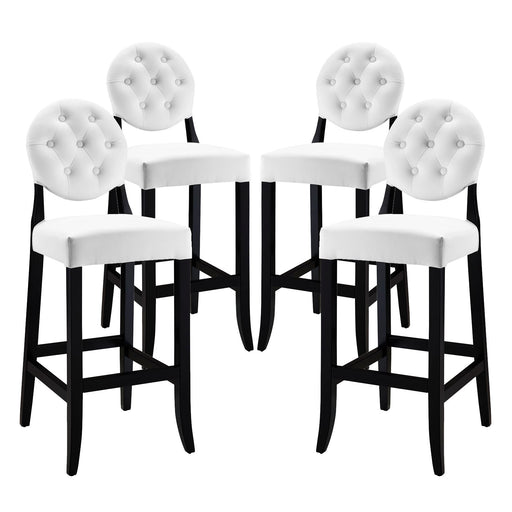 Button Bar Stool Set of 4 1686-WHI