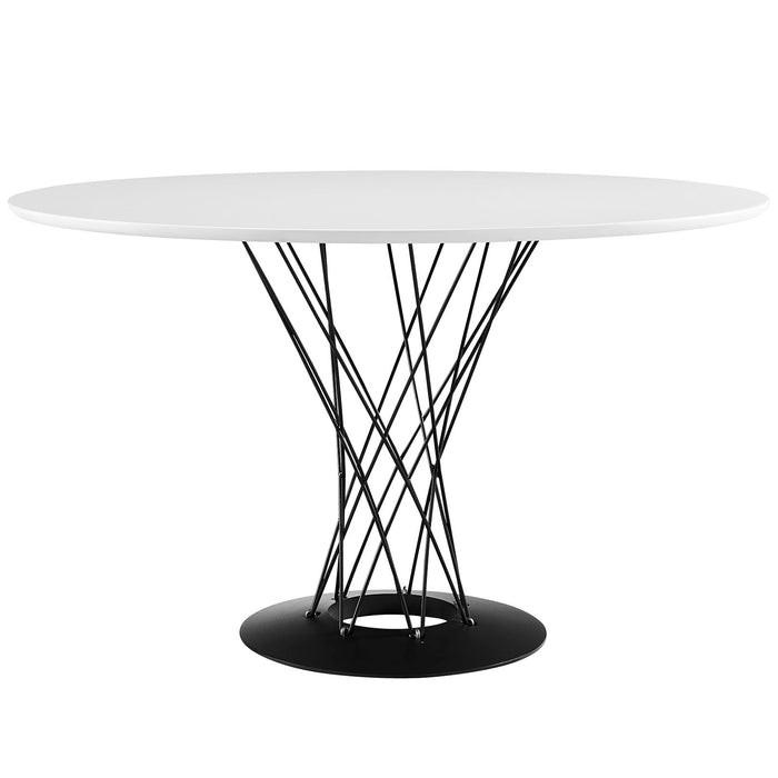 Cyclone Round Wood Top Dining Table 1713-WHI