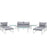 Fortuna 9 Piece Outdoor Patio Sectional Sofa Set 1719-WHI-GRY-SET