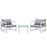 Fortuna 3 Piece Outdoor Patio Sectional Sofa Set 1722-WHI-GRY-SET