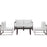 Fortuna 5 Piece Outdoor Patio Sectional Sofa Set 1724-BRN-WHI-SET