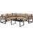 Fortuna 6 Piece Outdoor Patio Sectional Sofa Set 1732-BRN-MOC-SET