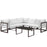 Fortuna 6 Piece Outdoor Patio Sectional Sofa Set 1732-BRN-WHI-SET