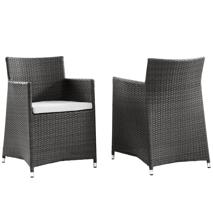 Junction Armchair Outdoor Patio Wicker Set of 2 1738-BRN-WHI-SET