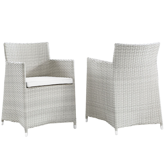 Junction Armchair Outdoor Patio Wicker Set of 2 1738-GRY-WHI-SET