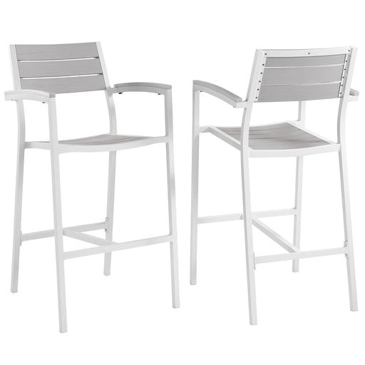 Maine Bar Stool Outdoor Patio Set of 2 1740-WHI-LGSET