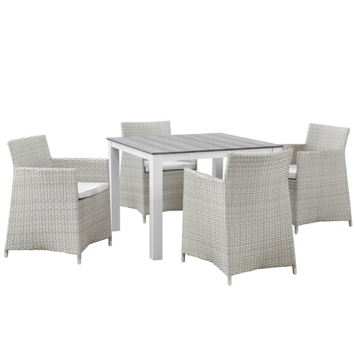 Junction 5 Piece Outdoor Patio Dining Set 1744-GRY-WHI-SET