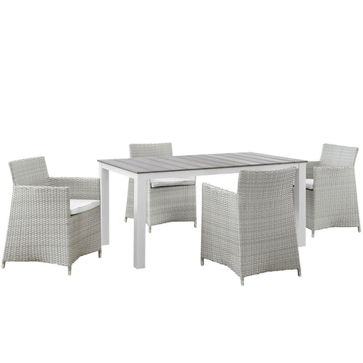 Junction 5 Piece Outdoor Patio Dining Set 1746-GRY-WHI-SET