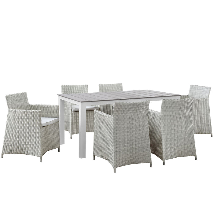 Junction 7 Piece Outdoor Patio Dining Set 1748-GRY-WHI-SET