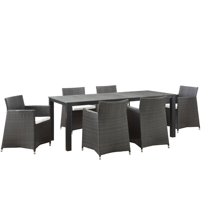 Junction 7 Piece Outdoor Patio Dining Set 1750-BRN-WHI-SET