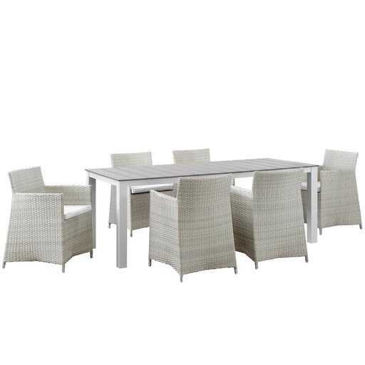 Junction 7 Piece Outdoor Patio Dining Set 1750-GRY-WHI-SET