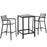 Maine 3 Piece Outdoor Patio Dining Set 1754-BRN-GRY-SET