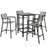 Maine 5 Piece Outdoor Patio Bar Set 1755-BRN-GRY-SET