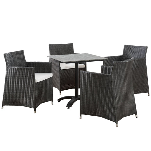 Junction 5 Piece Outdoor Patio Dining Set 1760-BRN-WHI-SET