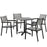 Maine 5 Piece Outdoor Patio Dining Set 1761-BRN-GRY-SET