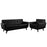 Engage 2 Piece Leather Living Room Set 1765-BLK-SET