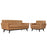 Engage 2 Piece Leather Living Room Set 1765-TAN-SET