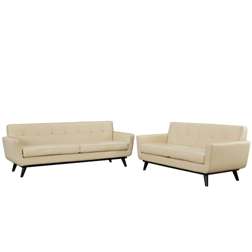 Engage 2 Piece Leather Living Room Set 1767-BEI-SET