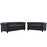 Earl 2 Piece Upholstered Vinyl Living Room Set 1779-BLK-SET