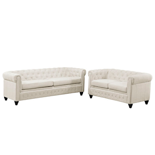 Earl 2 Piece Upholstered Fabric Living Room Set 1780-BEI-SET