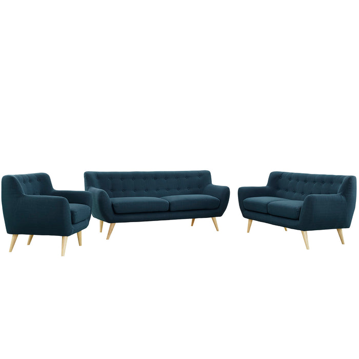 Remark 3 Piece Living Room Set 1782-AZU-SET