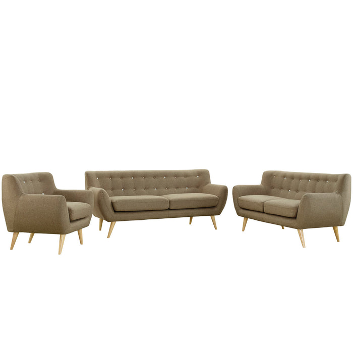 Remark 3 Piece Living Room Set 1782-BRN-SET