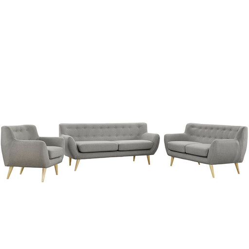 Remark 3 Piece Living Room Set 1782-LGR-SET