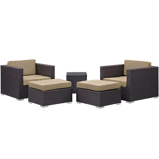 Convene 5 Piece Outdoor Patio Sectional Set 1809-EXP-MOC-SET