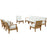 Marina 8 Piece Outdoor Patio Teak Sofa Set 1817-NAT-WHI-SET