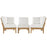 Marina 3 Piece Outdoor Patio Teak Set 1820-NAT-WHI-SET