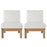 Marina 2 Piece Outdoor Patio Teak Sofa Set 1821-NAT-WHI-SET